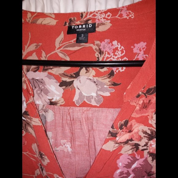 Torrid floral plus size casual blouse 2X - Picture 3 of 5